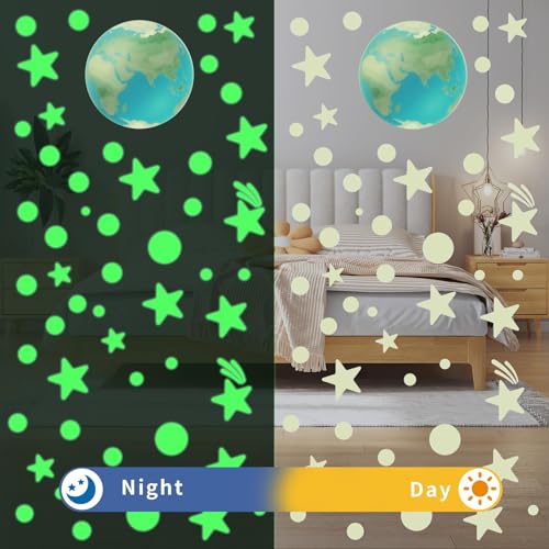 Estrellas fluorescentes para techo, 444 piezas miniatura 4