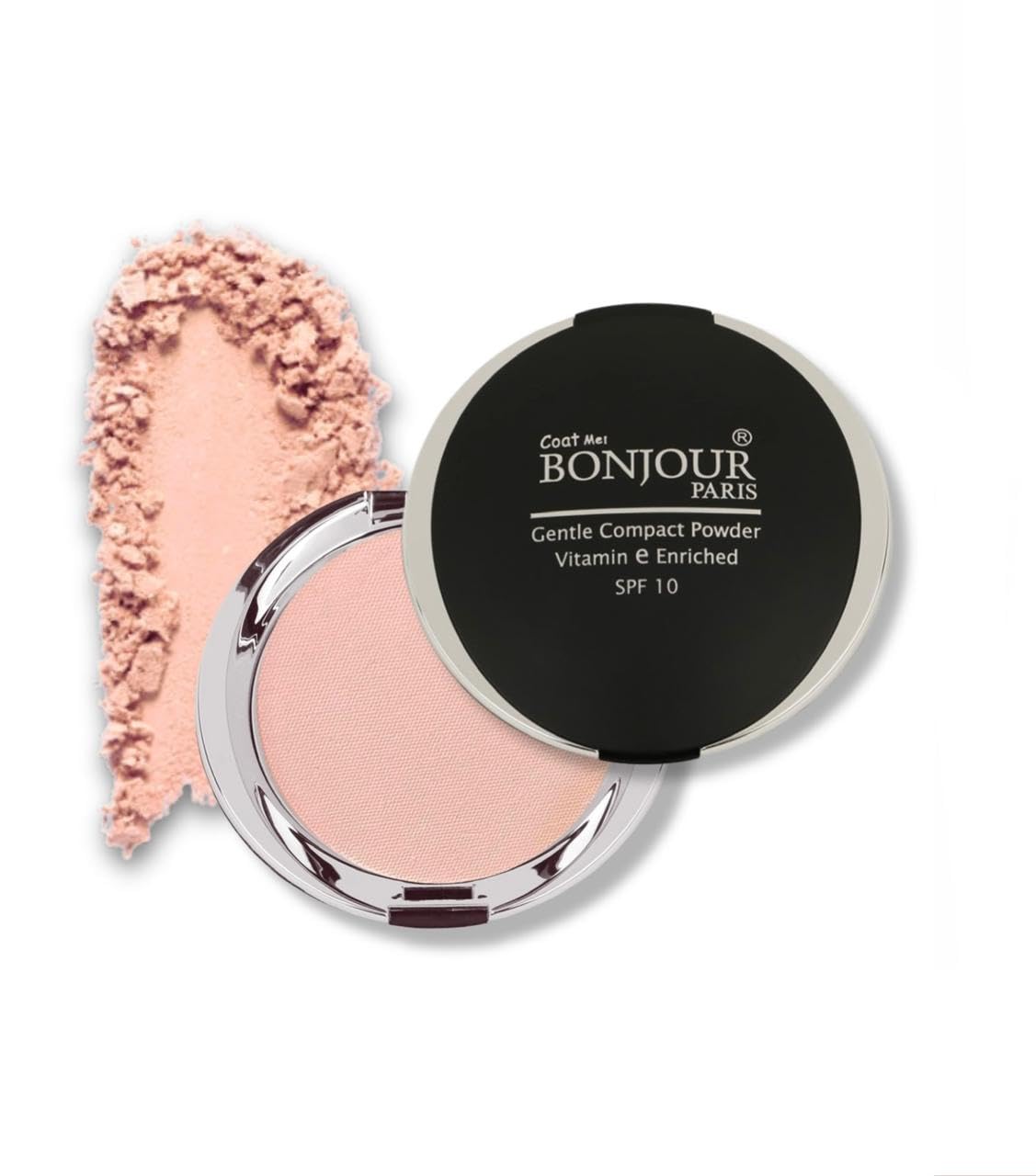 Coat Me Bonjour Paris Compact Powder For Women | Water-Proof, Smudge Proof | All Skin Type (Beige, 9 Gram)