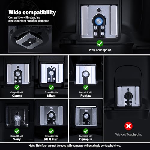 Image of NEEWER Z150 Mini Camera Flash Speedlite, 20Ws GN15 1200mAh /640 Flashes /3.1s Recycle, Manual 1 /64-1 /1 Power, Compatible with Canon Nikon Sony Fuji with Universal Single Contact Hot Shoe Mount, No TTL