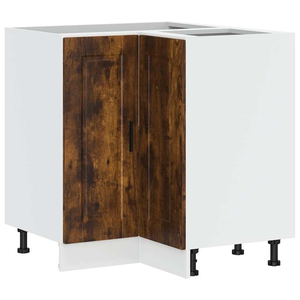 Vidaxl Smoked Oak Kitchen Corner Base Cabinet Porto Engineered Wood