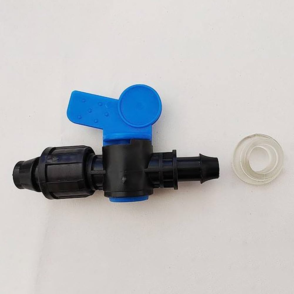 ZYWUOY 3 conectores de tubo de 16 mm, válvula de bola, resistente a la intemperie, ajuste de bloqueo de tuerca para riego de manguera de goteo, fácil de instalar, sistema de agricultura y jardinería