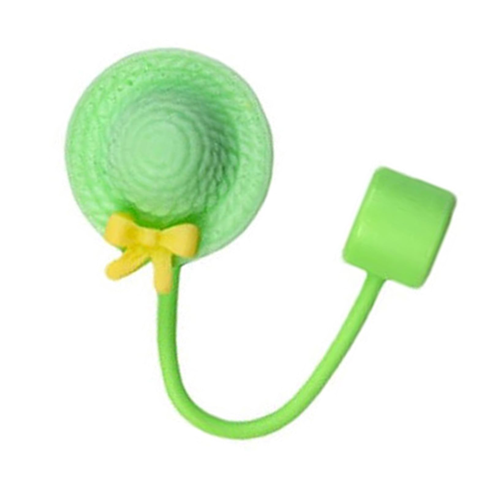 Silicone Straw Covers Caps Lovely Hat Shape Straw Plug Dustproof Drinking Tip Lid for Tumblers Silicone Covers Caps Outdoor Accessory