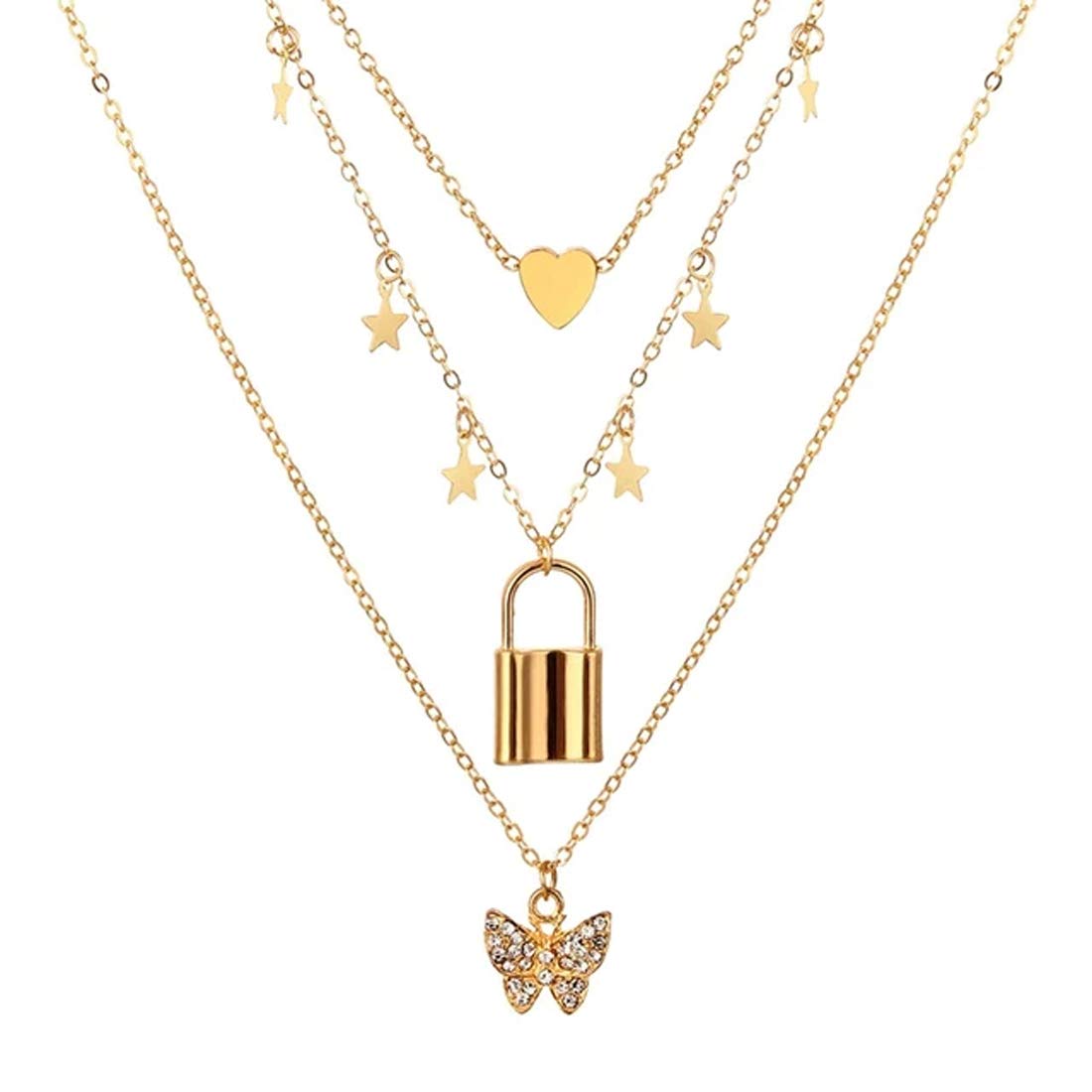 Jewels Galaxy Jewellery For Women Gold Plated Layered Necklace