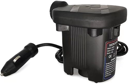 Miniatura 9 de Bomba de aire eléctrica, bomba de aire portátil con 3 boquillas, bomba de colchón de aire para automóvil, cable extra largo de 6.56 pies, llenado