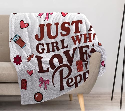 Allenjoy Dr.P Drinks Soda Girl Lovers Blanket 57x50 - Soft Warm Throw Blankets for Couch Bed Living Room Home Office Bedroom Decor Gifts for Men Teens Fans Brother Son Durable Washable