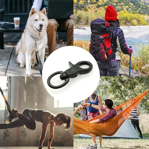 5 Stück Scherenkarabiner Klein, Karabinerhaken Wirbelkarabiner, Schnapphaken mit Drehgelenk, Hundeleine Karabiner, Robust Bolzen Karabiner, für Hunde Gepäckschnalle Drehbar