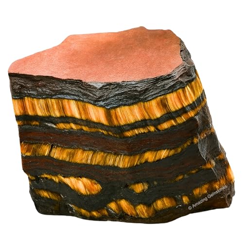 Image of Amazing Gemstone 2 Pieces Iron Tiger Eye Raw Crystals and Healing Stones, Natural Rocks for Tumbling and DIY Raw Stones and Crystals