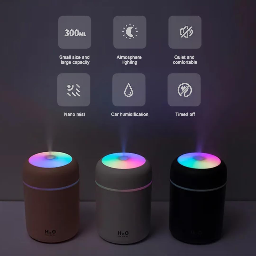 Dadhichi Zone 300ml Essential Oil Diffuser & Humidifier – Ultrasonic Cool Mist with Quiet Operation, LED Lights – Aromatherapy Air Freshener for Home, Office, Car (Multicolor) 3