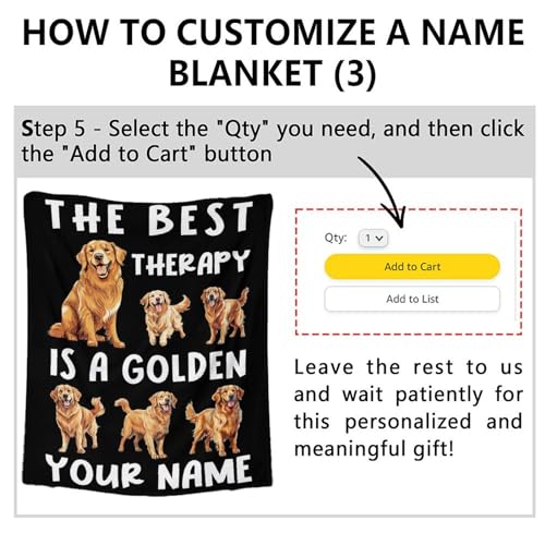 Custom Golden Retriever Blanket for Girls, Boys - 40x50 Inches Crib Size - Soft Fluffy Cozy Blankets Gift - Black Funny Blanket for Travel, Office