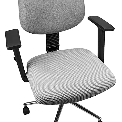 Yikko Housses de siège élastiques, élastiques, élastiques, élastiques, lavables, pour chaises de bureau, salle à manger, bar, fête de mariage, décoration (argenté) - Image 3