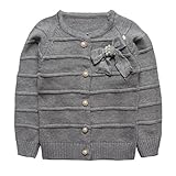 eTree Little Girls' Baby Cute Pearl Bow Buttons Cashmere Cardigan Sweaters
