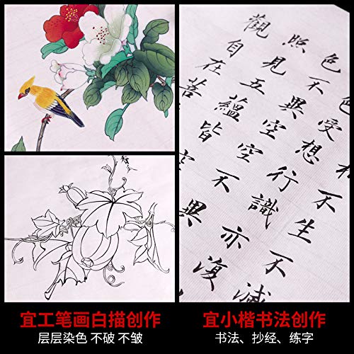 Tianjintang Papel de arroz hecho a mano chino Sumi caligrafía 100% papel maduro Xuan 100 hojas 34 x 138 cm
