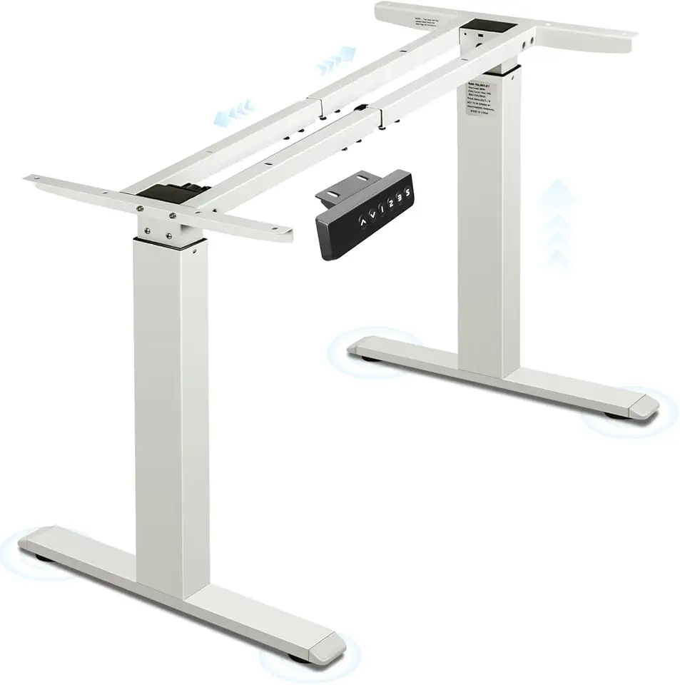 Mesa Eletrica Ajustavel, 47,5*(96~130)*(69~115) CM, Estação de Trabalho com Moldura de Mesa Elétrica, Ajuste de Altura Do Controlador de Memória, Mesa Regulagem Altura