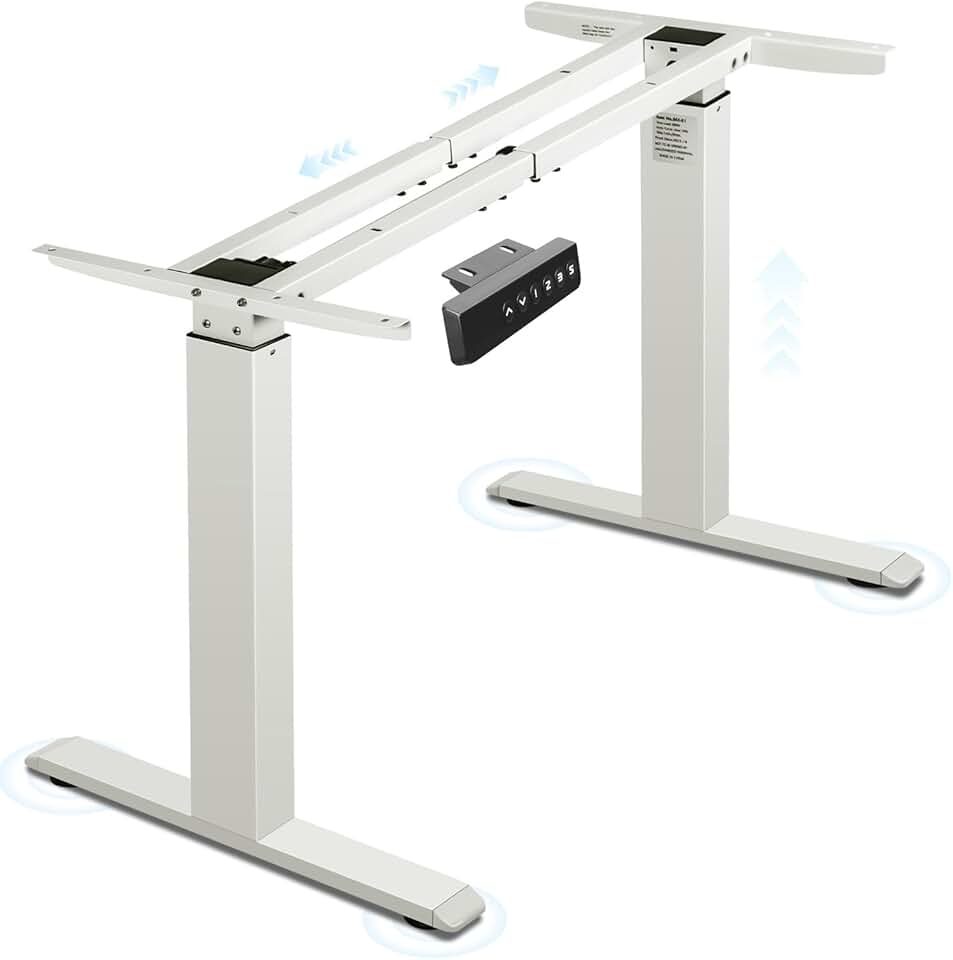 Mesa Eletrica Ajustavel, 47,5*(96~130)*(69~115) CM, Estação de Trabalho com Moldura de Mesa Elétrica, Ajuste de Altura Do Controlador de Memória, Mesa Regulagem Altura