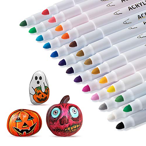 Newest Acrylic Paint Pens for Rocks Painting, Ceramic, Glass, Wood, Fabric, Canvas, Mugs, Cobblestone, Easter Egg, DIY Craft Making Supplies. Paint Pens of 25 Vibrant Colour (1mm)