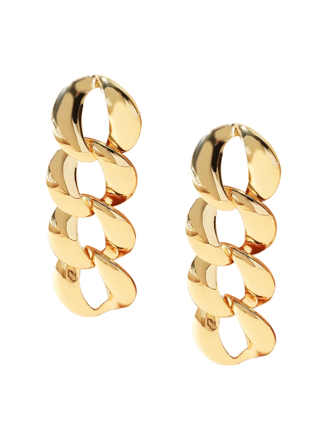 OOMPH Jewellery Gold Link Chain Fashion Drop Earring for Women & Girls Stylish Latest (B09VLBWF4L) Amazon Price History, Amazon Price Tracker