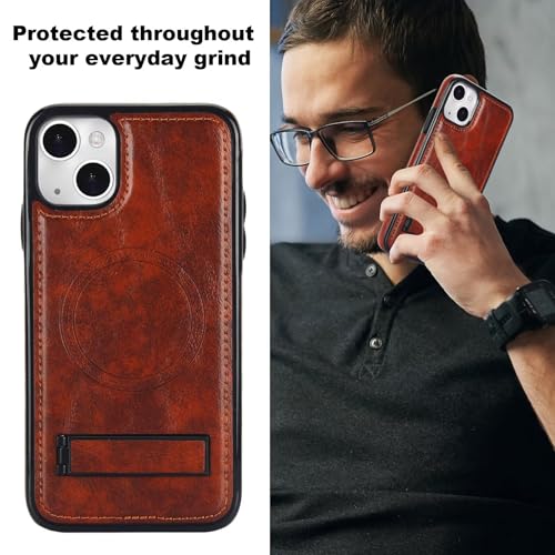 Coque cuir iPhone 13 Mini rétro marron ultra mince aux finitions soignées