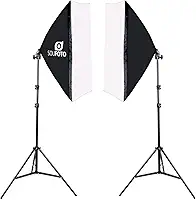 SOU FOTO Kit Softbox Duplo Profissional Iluminação Luz Continua para Fotografia e Video | 2x Softbox 50x70cm e 2x Tripés 2 metros | Modelo Duo