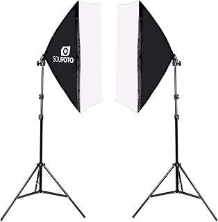 SOU FOTO Kit Softbox Duplo Profissional para Iluminação Fotografia e Video | 2x Softbox 50x70cm e 2x Tripés 2 metros | Modelo Duo