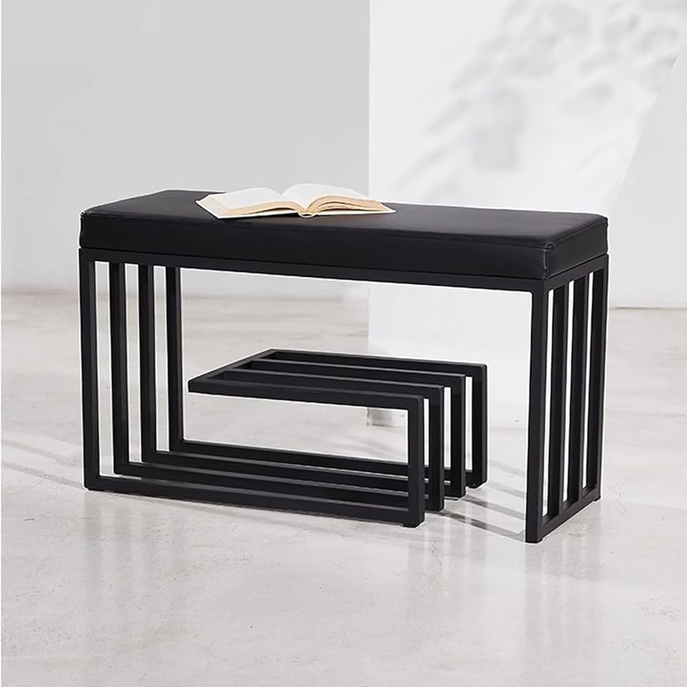 Banc à chaussures 3 niveaux pour couloir avec siège rembourré confortable