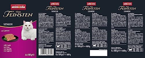 animonda vom Feinsten Senior Nassfutter, für ältere Katzen ab 7 Jahren, mit Lamm, 6 x 100 g