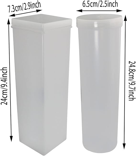 Saltine Cracker Sleeve Storage Container 2PCS Round and Square Clear Airtight Cookie Fresh Keeper