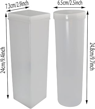 Saltine Cracker Sleeve Storage Container 2PCS Round and Square Clear Airtight Cookie Fresh Keeper