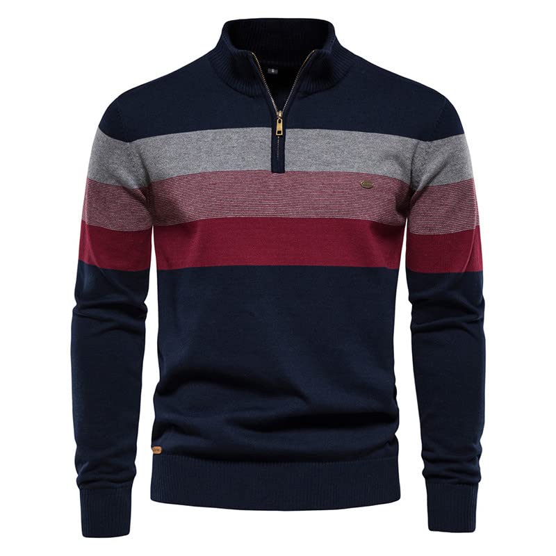 Men Half Zip Knitted Pullover Sweater Mens Stand Collar Casual Sweaters Male Autumn Winter Bussiness Top Clothing2