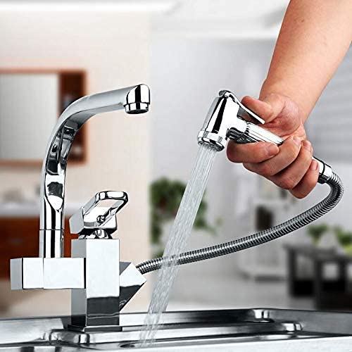 Robinet de cuisine extensible mitigeur évier cuivre chaud froid lavabo