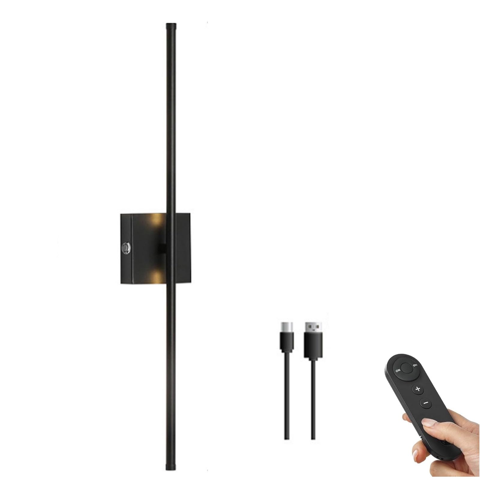 FZQSXAZU Wall Sconces USB Rechargeable Battery Operated Lights Indoor,Dimmable Wireless LED Lamps with Remote Control Rotation Modern for Living Room, Bedroom(Size:72cm,Color:A)