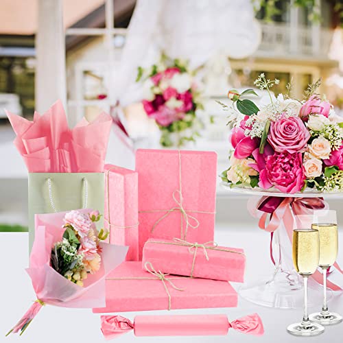 Image of NEBURORA 60 Sheets Pink Tissue Paper Set Valentines Gift Wrap Paper(Pink) | 14 X 20 Inch, Hot Pink Wrapping Paper for Gift Packaging Filler, DIY Art Crafts, Birthday, Wedding, Baby Shower Party Decor