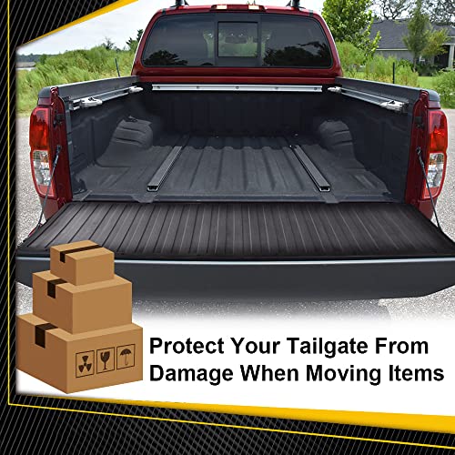 Pit66 Heavy Duty Truck Bed Tailgate Mat Protector Universal Trim-To-Fit For All Pickup Trucks Extra Thick Rubber Cargo Liner 60" X 19.5" #TOP6