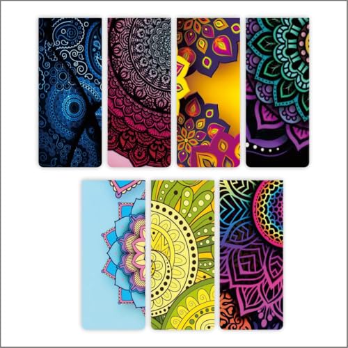 Image of Zesta Magnetic Bookmark Set of 7 | Aesthetic Book Mark for Reading | Cute Anime Bookmarks for Kids, Students | Book Accessories for Novels, Gifts for Readers(Mandala Magnetic Bookmark, 15X4 Cms)