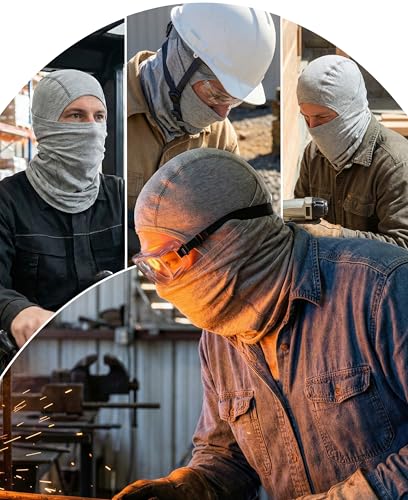 Image of BOCOMAL FR Face Mask Flame Resistant Balaclava 5.5oz Lightweight Arc Rated Helmet Liner Covering Hood for Welding