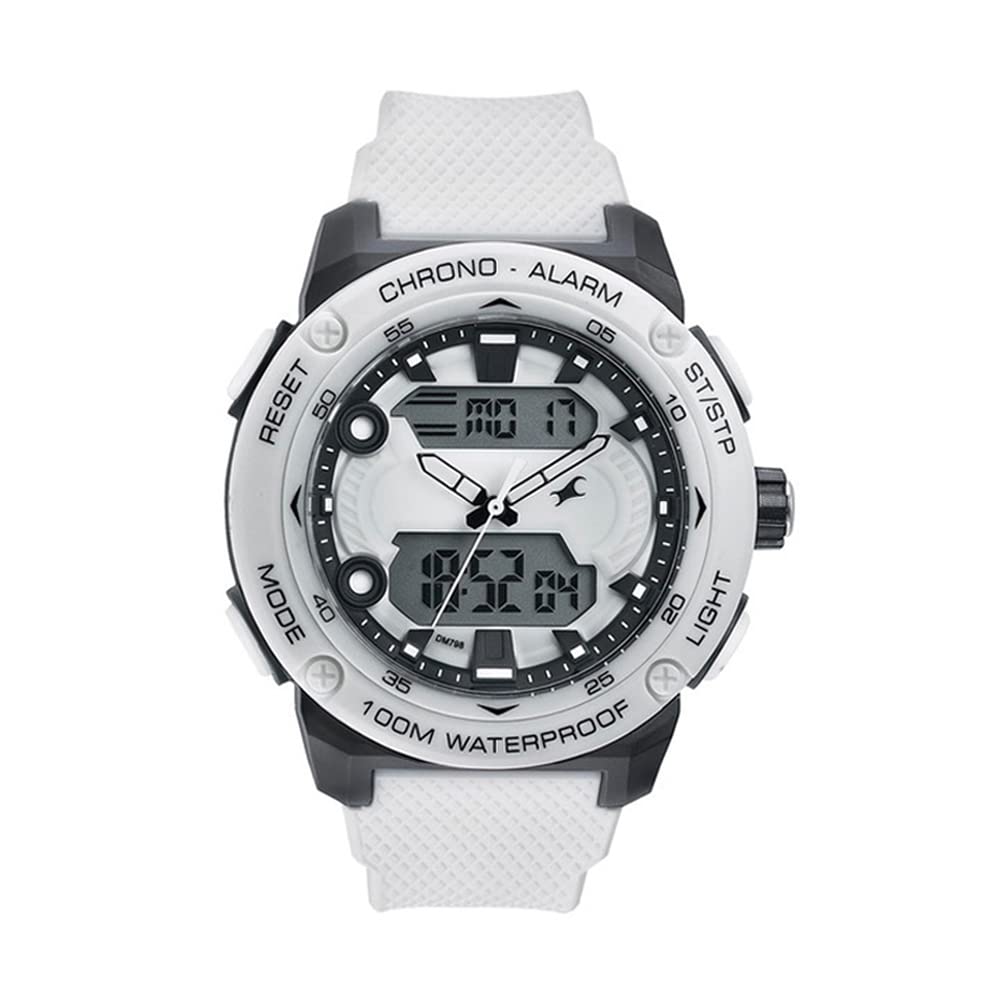 Fastrack Mens Digital Clear Dial White Band Stainless Steel Watch (B0BVG6YF1F) Amazon Price History, Amazon Price Tracker