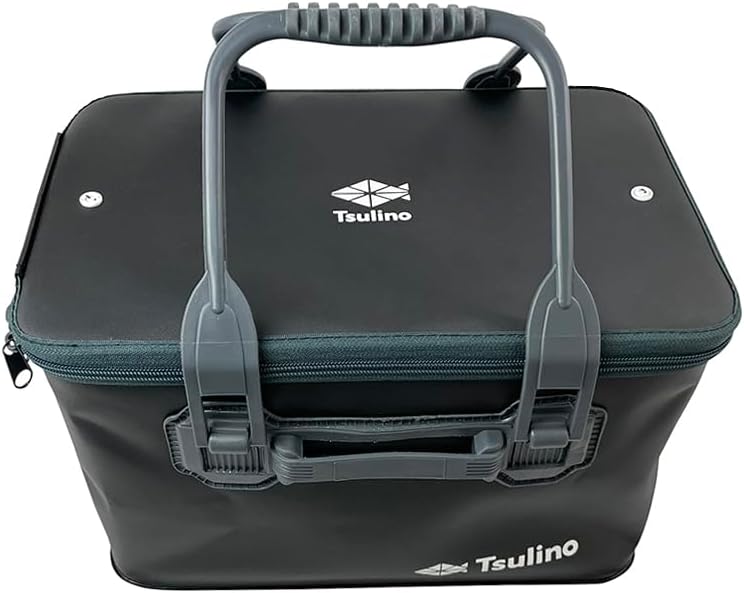 Tsulino Folding Backman with Handle and Lid 16" Black