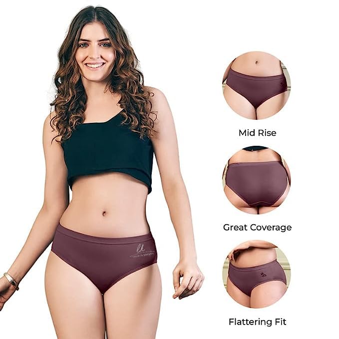 Image of Mid Rise Hipster Panties Pack of 3 | Panties for Women Combo Pack - PED1001