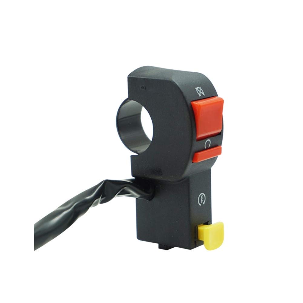 ZHQHYQHHX Motorcycle Switch 22mm 7/8"handlebar Electric Start And Stop ATV On/Off Button With 4 Cable Motorcycle Accessories