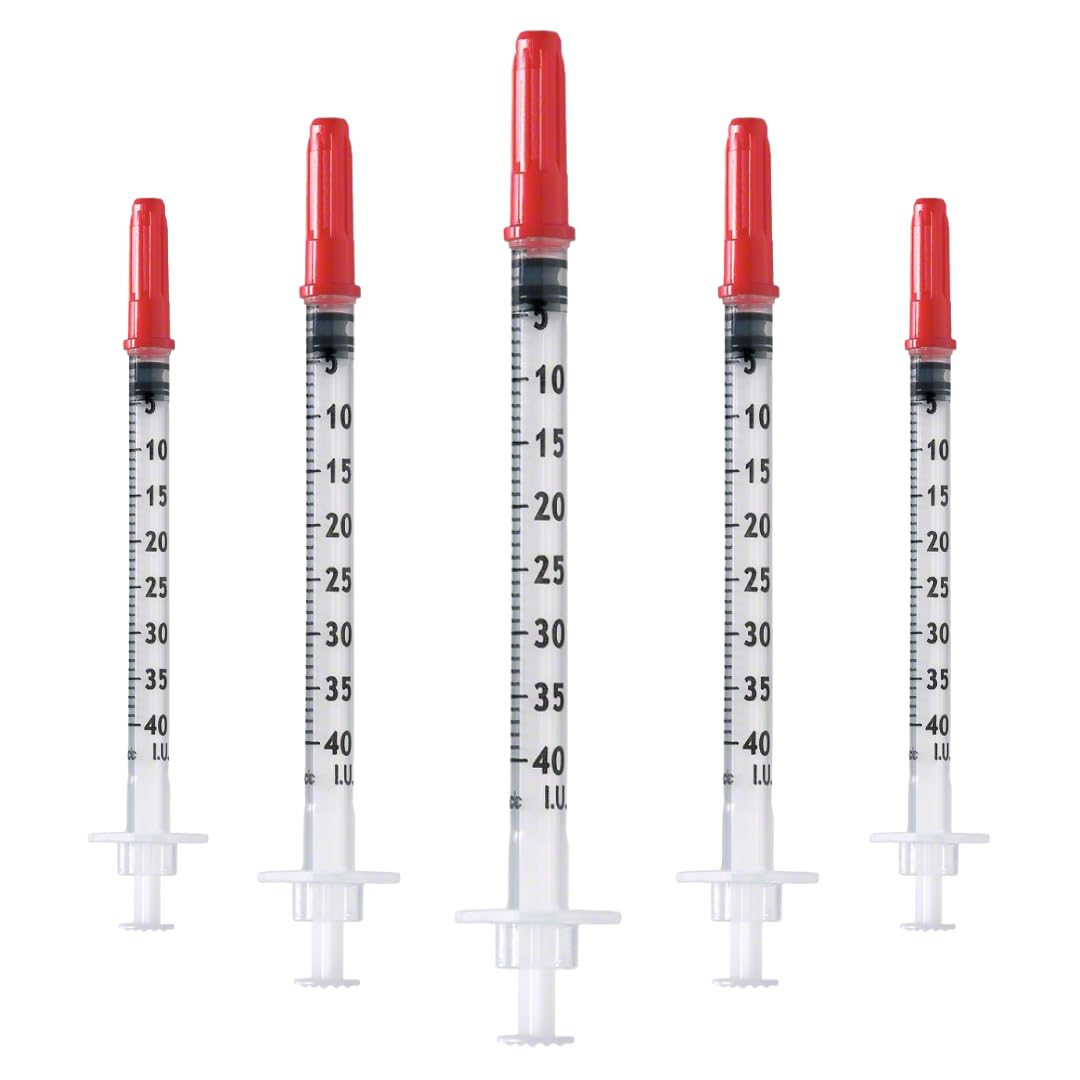 100 pezzi 1ml U40 Plastic Tube 29G x 1/2" (0,33 x 12,7 mm) – Confezionato singolarmente – Per la cura degli animali – Strumenti di misurazione e dosaggio multiuso precisi