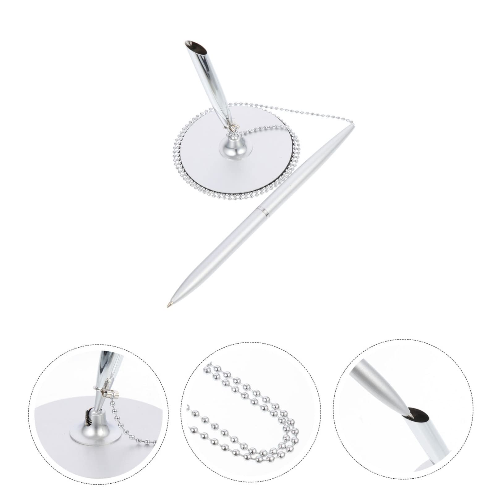 Tofficu 3pezzi Penna Firmataria Da Tavolo Con Catena Design Ergonomico e Verticale Per Ufficio e Hotel Penna Sfera Con Ricarica Facile e Scrittura Accessorio Pratico Per Banche e