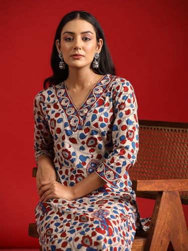 Image of ANNI DESIGNER Women's Rayon Blend Straight Printed Kurta With Pant