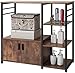 lcy Rack avec 1 Cabinet de Cuisine Baker et 8 Crochets, Micro-Ondes Support, 4 Niveau Cuisine Stockage Panier, Utilitaire Armoire de Rangement avec Metal Frame, Coffee Bar