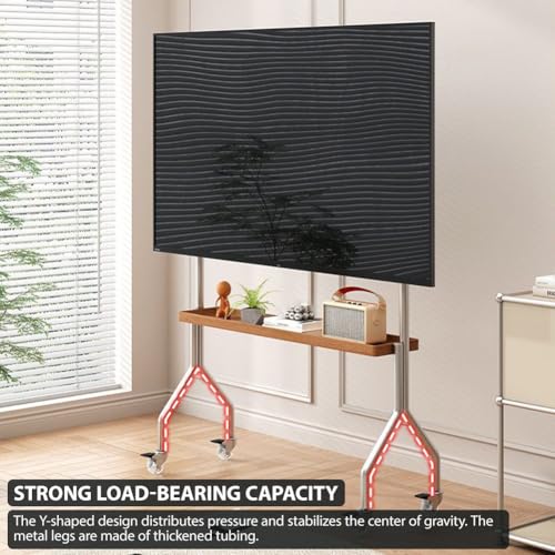 Soporte móvil para TV 43-75 pulg con ruedas, blanco miniatura 4