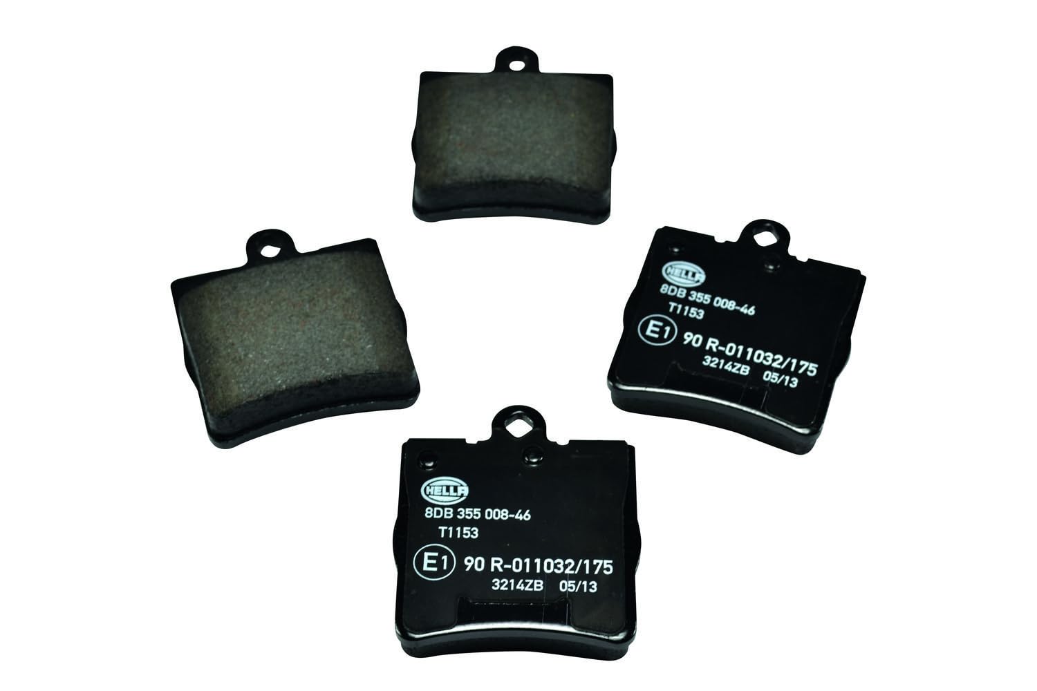 HELLA 8DB 355 008-461 Brake pad set - not prepared for wear indicator - T1153 - for e.g. CHRYSLER / MERCEDES-BENZ