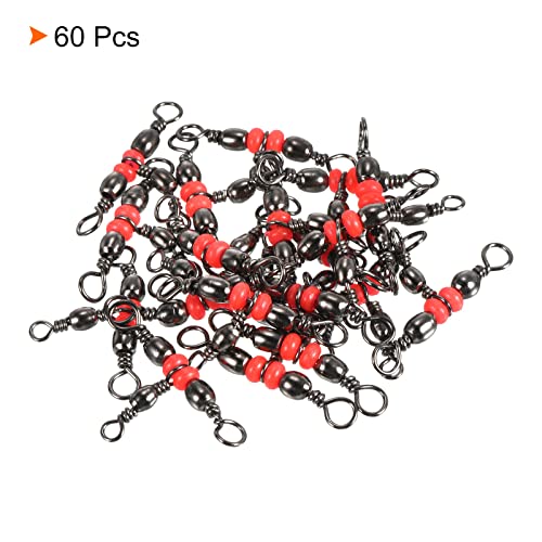 PATIKIL 3 Way Swivel, 60Pcs 55lb Stainless Steel Cross Line T-Turn Triple Barrel Terminal Tackle for Saltwater Freshwater Fishing Black - Image 3