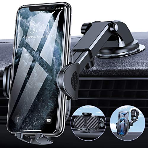 TORRAS Car Phone Holder Mount [Big Phone Friendly] 3 in 1 Cell Phone Holder for Car Dashboard Windshield Air Vent Compatible with iPhone 12 11 Pro Max Samsung Galaxy Note S20 Ultra