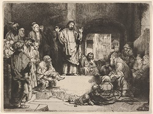 Rembrandt Le Christ prêchait poster toile 50x70cm tableau salon