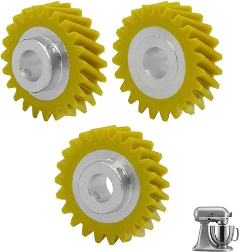 (3 Pack) W10112253 Mixer Worm Gear Replacement for KitchennAid Stand Mixer Repair, WPW10112253 Fiber-Reinforced Gear for Artisan, Classic, Ultra Power, KSM150, K45SS, KSM90, 4.5/5 Quart Mixers