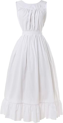 Delantal vintage blanco con volantes para mujer, delantal campesino colonial, ideal para regalo de cocina