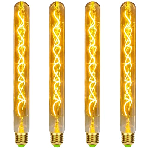 Hofouple Vintage Edison Glühbirne E27, E27 LED Dimmbar 4W, 30cm Länge, Retro LED Glühbirne für Wandlampen und Steampunk Lampen, 4 Stück